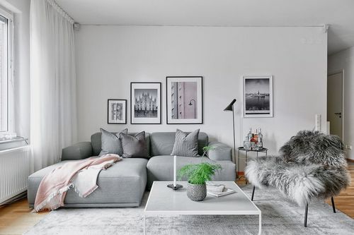 Серый диван в интерьере: 80+ 